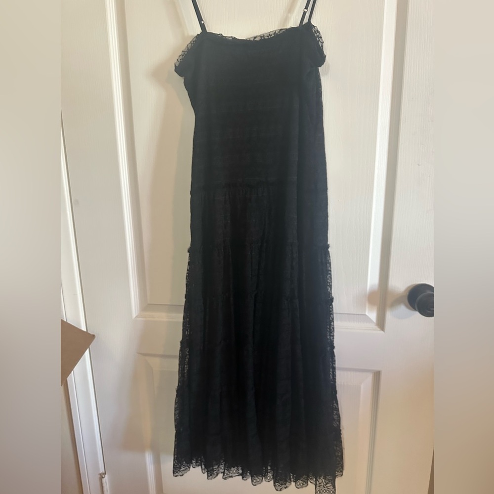 NWT Max Studio Black Lace Maxi Prom Party New Years Eve Dress Size M - Picture 4 of 5